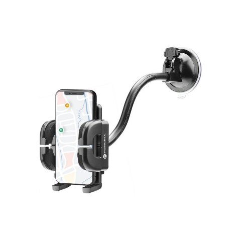 Uchwyt na telefon do samochodu uniwersalny Forcell F-Grip Regular 27 cm do szyby / deski / kratki czarny
