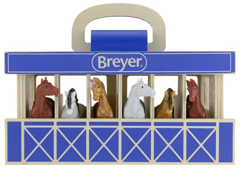 Drewniana stajnia +6 figurek koni SKALA 1:32 FARMA Breyer Horses ZA6720