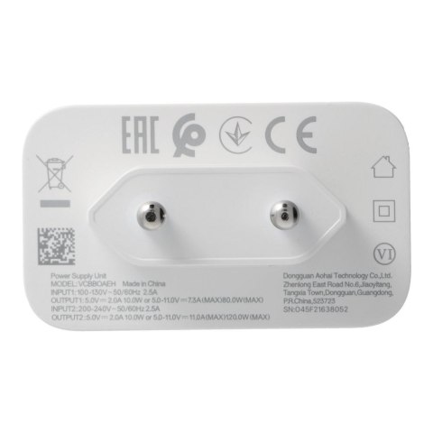 Oryginalna Ładowarka Sieciowa Oppo SuperVOOC VCBBOAEH 120W Power Adapter biała blister