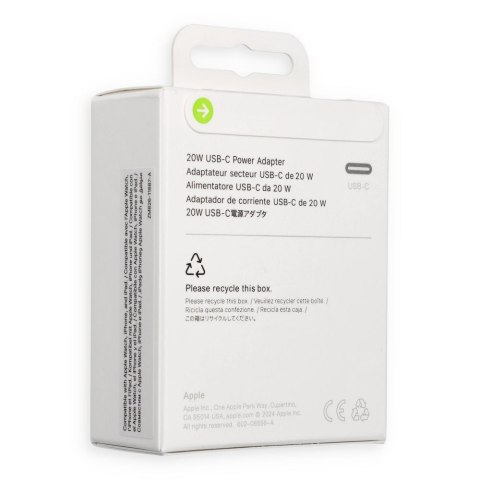 Oryginalna ładowarka sieciowa Apple MD3J4ZM/A A2347 Typ C 20W biała blister