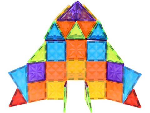 Klocki Magnetyczne Konstrukcyjne 100 Elementów Kolorowe Panele ZA6352
