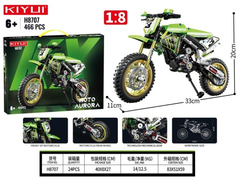 Zestaw Klocków Motocykl Zielony 466el.