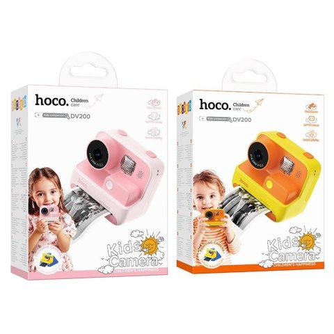 Aparat cyfrowy dla dzieci z drukarką Hoco 1MP 2,0" HD Ready DV200 zółty