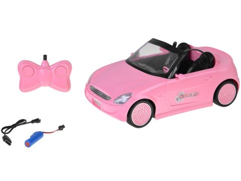 Zdalnie Sterowany Samochód Różowy Cabrio Duże Auto ze Światłami RC0713